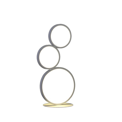 17" White Metal Three Ring LED Table Lamp 