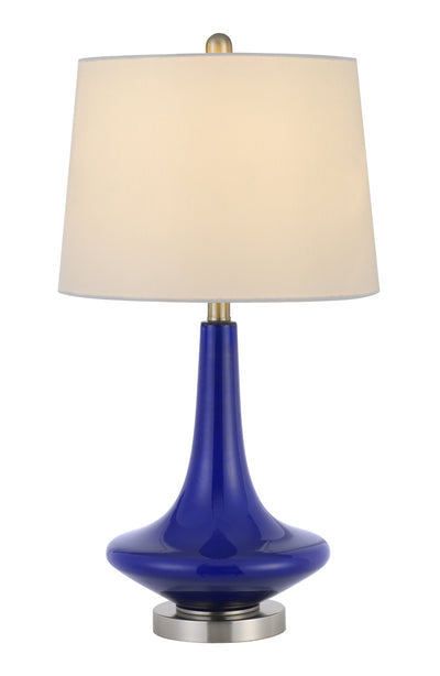 Set Of Two 26" Silver Metal Two Light Bedside Table Lamps With White Globe Shade 