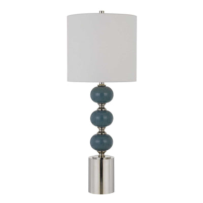 Set of Two 29" Modern Blue Metal Table Lamps 