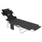 Folding Outdoor Lounge Chair, 5-Level Tanning Chair with Face Hole, Side Pocket, Carry Strap for Beach Pool, Black