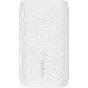 Belkin 37W Portable Dual Port USB-C Wall Charger - 1xUSB-A (12W), 1xUSB-C (30W) - Fast Charging - Power Adapter - White 