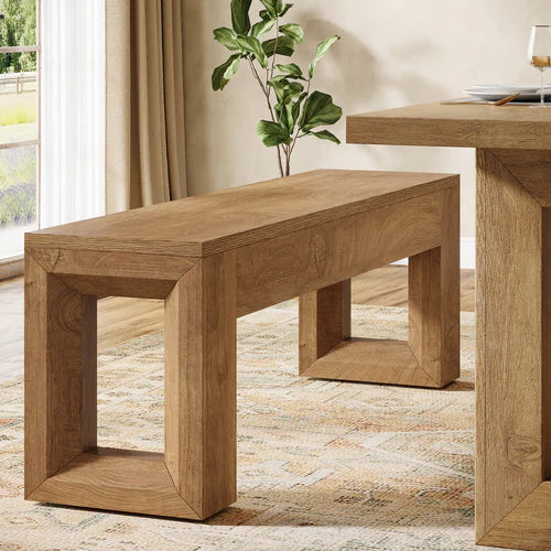 Dining Bench 47" Farmhouse Kitchen Dinner Bench Seat Rustic Wood