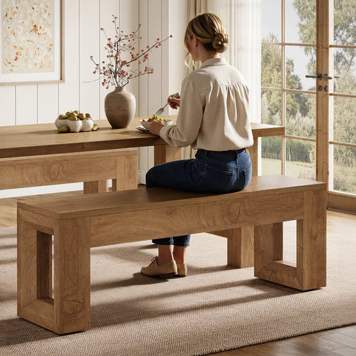 Dining Bench 47" Farmhouse Kitchen Dinner Bench Seat Rustic Wood