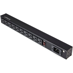 10 Outlet Rack Mount Power Strip 125V/16 Amp, 1U Horizontal 19" Rackmount PDU, NEMA 5-20P Input, 10x NEMA 5-15/20R Outlets 