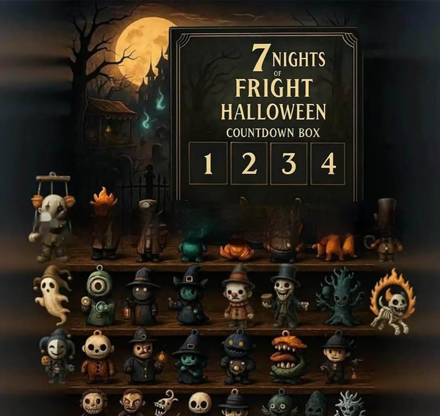 31 Night Scare Halloween Countdown Box With Doll Advent Countdown Blind Box 