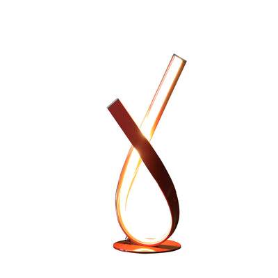 17" Red Modern Abstract Ribbons Table Lamp 