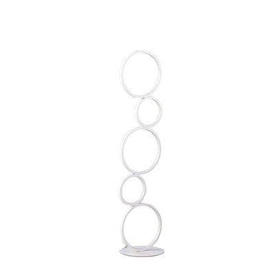 39" White Metal Five Circle Geometric Sculpture LED Table Lamp 