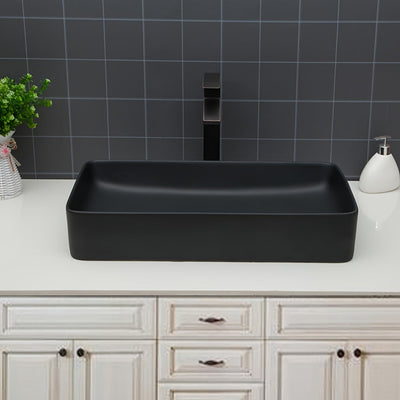 Ceramic Rectangular Vessel Bathroom Sink 