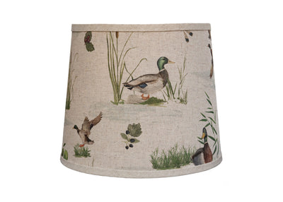 30" Rustic Gray Whitewash Table Lamp With Beige And Green Duck Empire Shade 