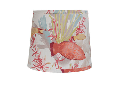 30" Taupe Standard Table Lamp With Fish Pattern Shade 