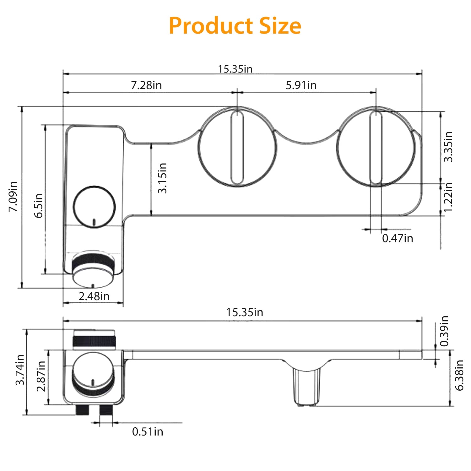 Bidet Attachment Non-Electric Fresh Water Bidet Sprayer Toilet Seat Attachment with Self Cleaning Dual Nozzles Cold Warm Water Temperature Pressure Co 