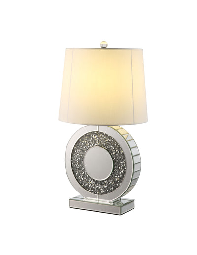27" Clear Glass Table Lamp With White Square Shade 