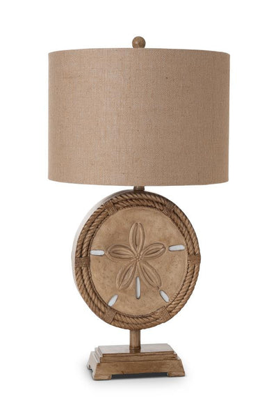 31" Brown Table Lamp With Tan Drum Shade 