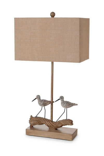 Set of Two 30" Brown Sand Piper Bird Table Lamps With Brown Shade 