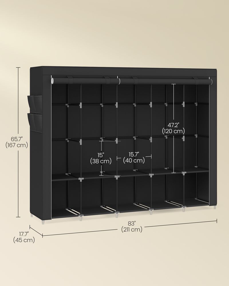 SONGMICS Wardrobe Closet Organizer with Cover 