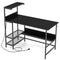 48 Inch Computer Desk with Power Outlets and Storage Shelves-Black