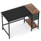 48 Inch Computer Desk with 2 Fabric Drawers Industrial Home Office Desk-Black