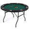 48 Inch Foldable Poker Table with 8 Cup Holders and Padded Edges-Green