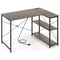 48 Inch Reversible L Shaped Computer Desk with Adjustable Shelf-Gray