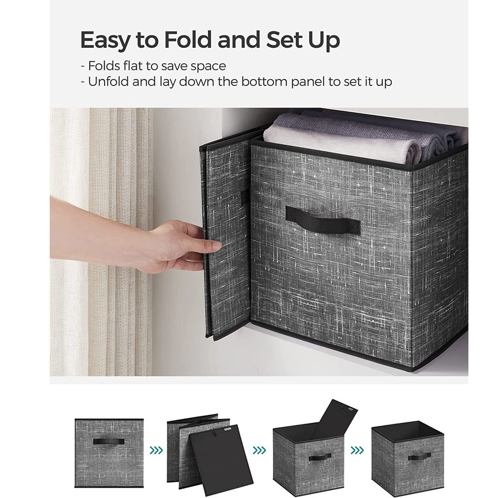 SONGMICS Non-Woven Fabric Storage Cubes with Double Handles 