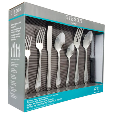 Gibson Home Wilmington Plus 55-Piece Flatware Set - Free Shipping 