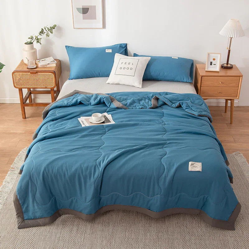 Pure Color Washed Cotton Summer Air Conditioning Duvet 