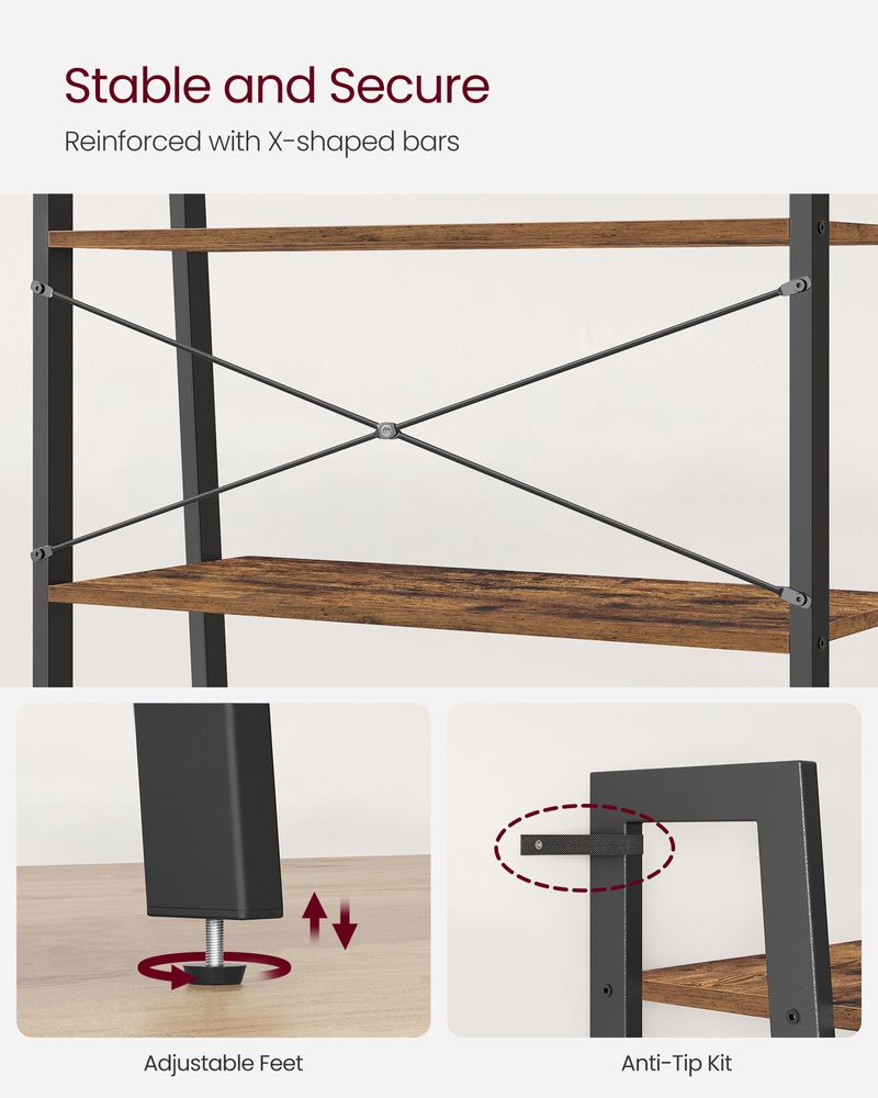 VASAGLE 4-Tier Ladder Shelf with Steel Frame 