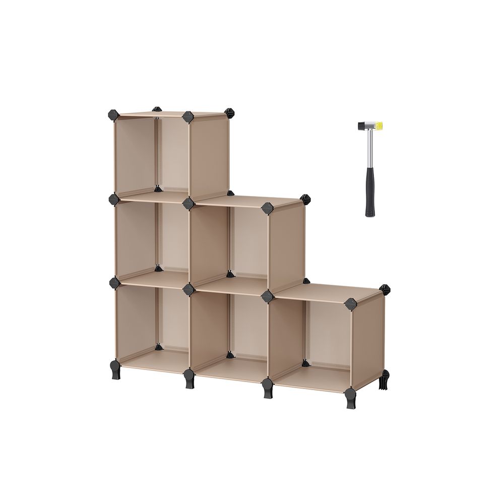 SONGMICS 6 Cube Storage Organizer with Feet and Rubber Mallet 