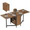 Multi-use Foldable Table with Hideaway Shelves, Drop Leaf Table for Kitchen, Dining, Study and Office, Brown