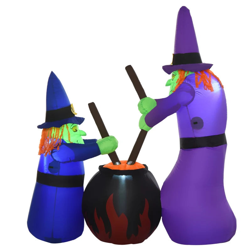 HOMCOM Inflatable Haunted Tree – LED Lighted Halloween Decoration with Owl, Ghost, and Pumpkins 
