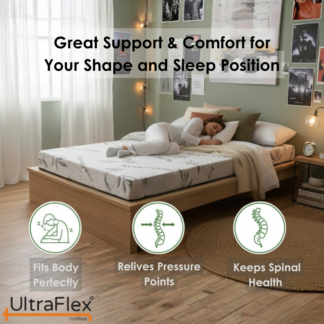 UltraFlex® ATLAS Mattress and BoxSpring Set-Canadian Made Firm Reversible Foam Mattress – Cooling Gel Infused High-Density Foam with Breathable Bamboo Cover – CertiPUR-US® Certified for Superior Comfort & Support
