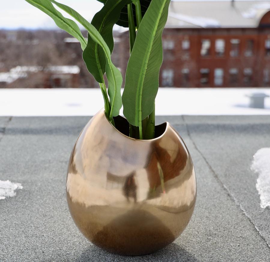 Fina - Brass Floor Planter (Multiple Sizes) 