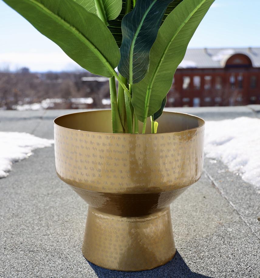 Kendrik -Mid-Century Brass Floor Planter (Multiple Sizes) 