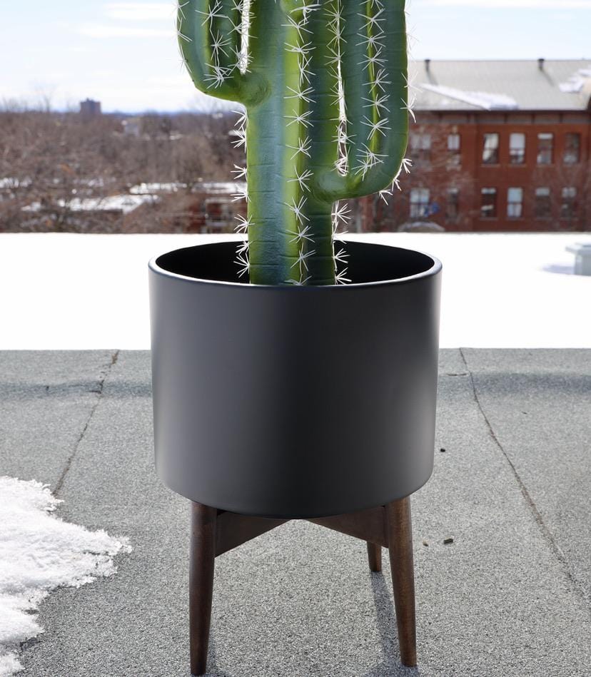 Ceza - Brass Modern Plant Stand With Black Planter 