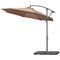 Outsunny 9.6ft Cantilever Patio Umbrella: Outdoor Hanging Parasol with UV Resistant Canopy, Crank & Base, Coffee
