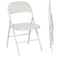 HOMCOM Set of 2 Metal Foldable Chairs, PU Leather Padded Folding Chairs with Cushion Seat and Open Back for Indoor, White