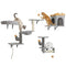Cat Wall Shelves, 4 Pcs Cat Wall Furniture Set with Scratching Posts, Condo, Hammock, Perchs, Light Grey