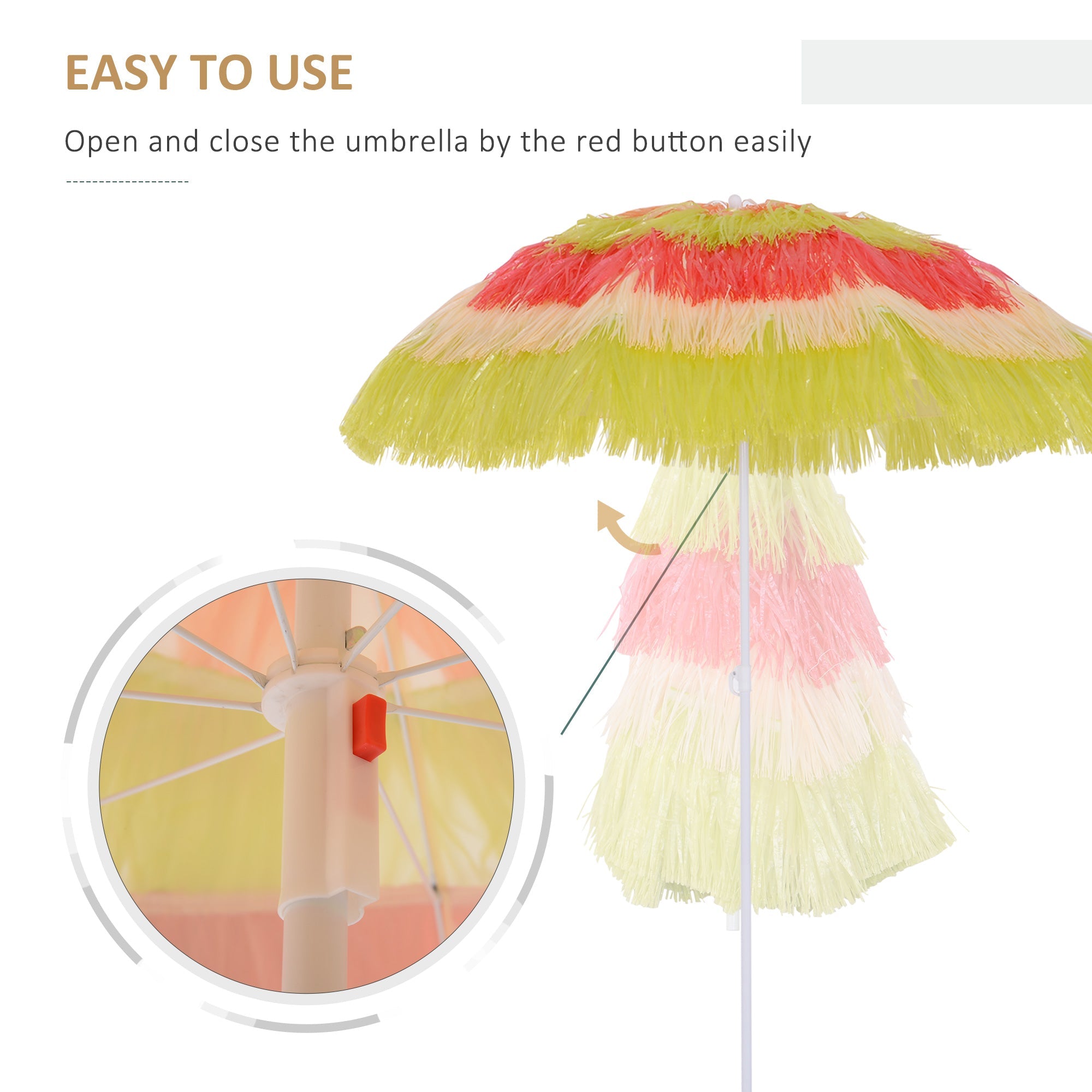 Outsunny 6FT Beach Umbrella Tilt Sunshade Outdoor Market Patio Yard Crank Deck Sun Shade Multi-color 