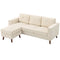 Sectional Sofa with Changeable Chaise Lounge, 3 Seat L-Shaped Sofa, Upholstered Couch for Small Space, Cream White