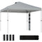 9.6 x 9.6 ft Pop Up Canopy Tent with Pockets, UPF 50+ 1-Button Push Outdoor Instant Canopy with Sandbags, Wheeled Bag
