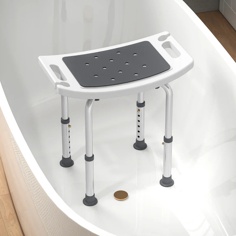 Height Adjustable Shower Chair Padded Bath Seat for Senior,