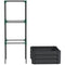 Outsunny Galvanized Planter Box with 3-Tier Trellis in Grey - Outdoor Raised Garden Bed for Climbing Vines & Vegetables