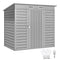 6 x 4FT Galvanized Garden Storage Shed, Metal Outdoor Shed with Double Doors and 2 Vents, Light Grey