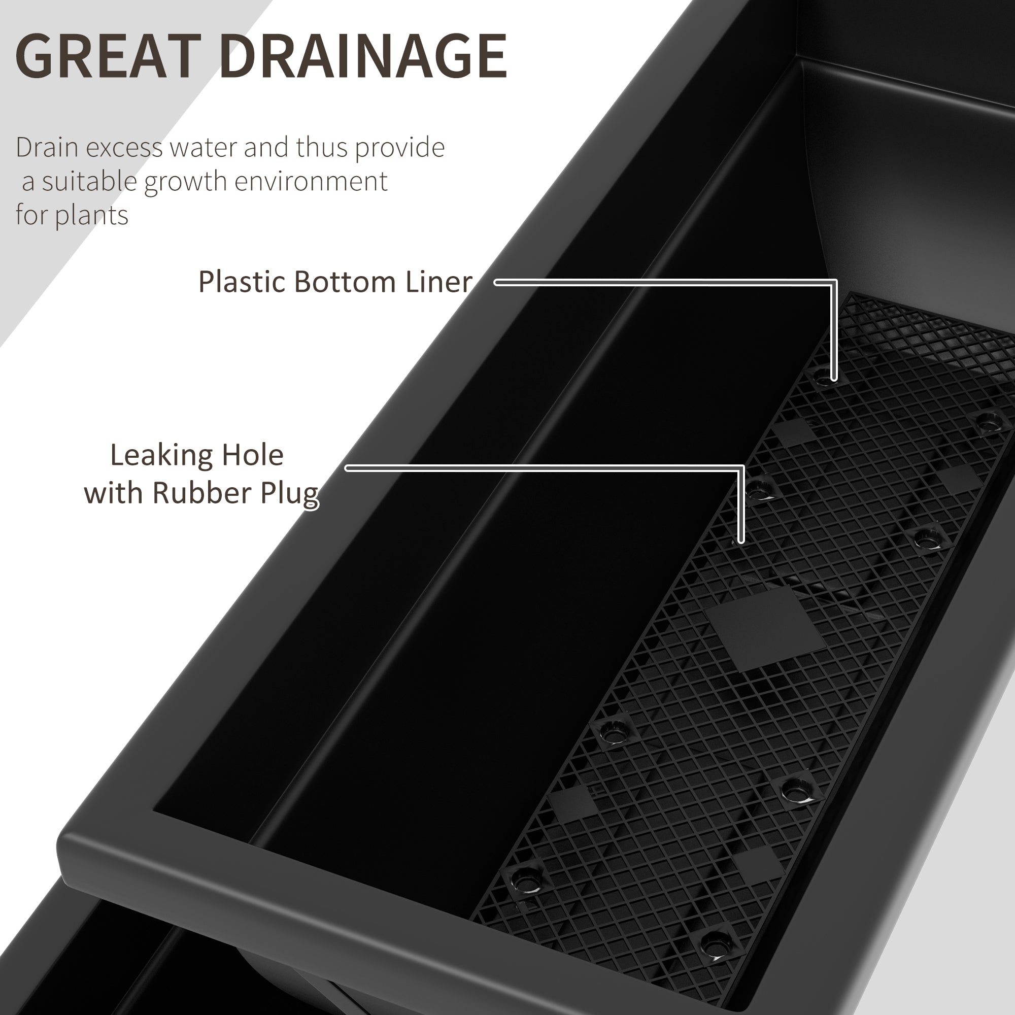 Outsunny 5-Tier Raised Garden Bed with 5 Planter Box, Outdoor Plant Stand Grow Containers with Leaking Holes, Black 