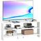 Corner TV Stand, Modern TV Table with 2 Open Shelves for 47 Inch TV, Entertainment Center for Living Room, White
