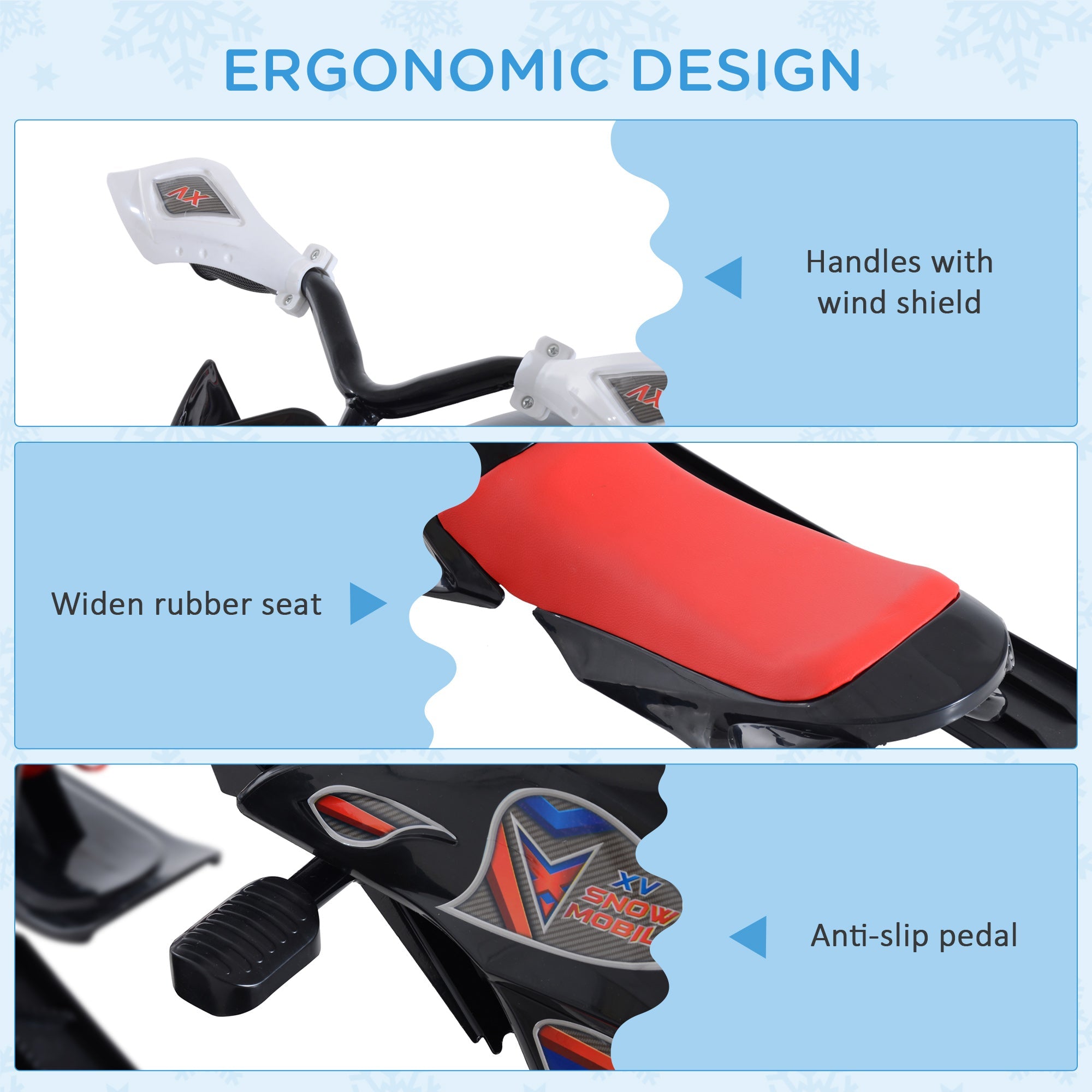 Soozier Snow Mobile Scooter Outdoor Winter Sled Motor Snow Racer Rush Sledge Exciting Ride On Vehicle Children 