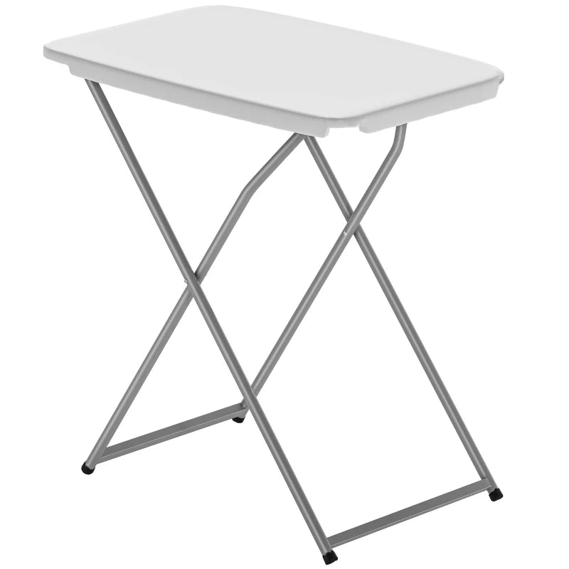 Folding Picnic Table 5-Level Height Adjustment, Portable Camping Table for Outdoor Indoor Use 30" x 20", White