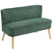 Modern 2 Seater Sofa, Upholstered Two Seater Couch with Rubber Wood Legs, Green