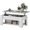 HOMCOM Lift Top Coffee Table with Hidden Storage Compartment and Open Shelf, Center Table for Living Room, White