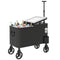 60-Qt Outdoor Patio Cooler Cart, Rolling Ice Chest with Adjustable Handle, Wheels, Bottle Opener, Drainage, Black